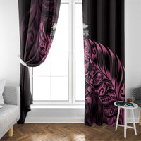 New Zealand Lawn Bowls Window Curtain Pink Maori Warrior Tribal Silver Fern LT9 - Polynesian Pride