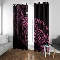 New Zealand Lawn Bowls Window Curtain Pink Maori Warrior Tribal Silver Fern LT9 With Grommets Pink - Polynesian Pride