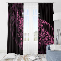 New Zealand Lawn Bowls Window Curtain Pink Maori Warrior Tribal Silver Fern LT9 - Polynesian Pride