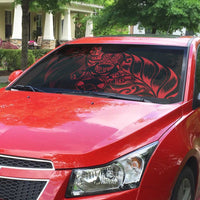 New Zealand Lawn Bowls Auto Sun Shade Red Maori Warrior Tribal Silver Fern LT9 - Polynesian Pride