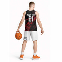 New Zealand Lawn Bowls Custom Basketball Jersey Red Maori Warrior Tribal Silver Fern LT9 - Polynesian Pride