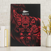 New Zealand Lawn Bowls Canvas Wall Art Red Maori Warrior Tribal Silver Fern LT9 Without Frame Red - Polynesian Pride