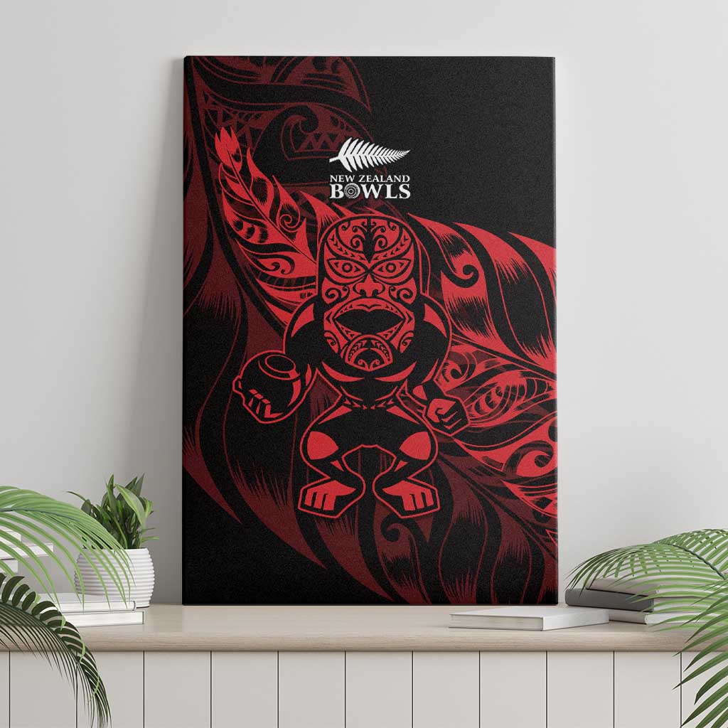 New Zealand Lawn Bowls Canvas Wall Art Red Maori Warrior Tribal Silver Fern LT9 - Polynesian Pride