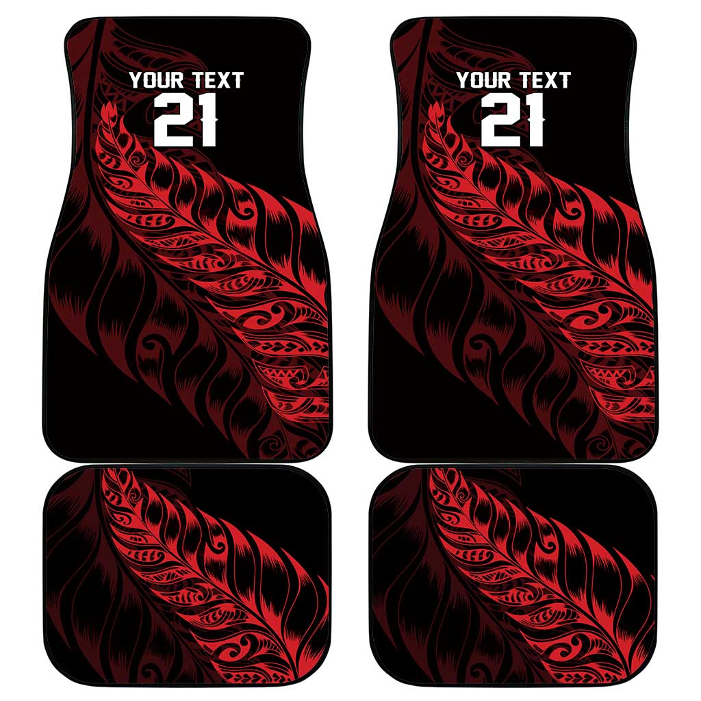 New Zealand Lawn Bowls Custom Car Mats Red Maori Warrior Tribal Silver Fern LT9 - Polynesian Pride
