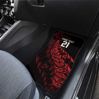 New Zealand Lawn Bowls Custom Car Mats Red Maori Warrior Tribal Silver Fern LT9 - Polynesian Pride