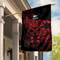 New Zealand Lawn Bowls Garden Flag Red Maori Warrior Tribal Silver Fern LT9 House Flag Red - Polynesian Pride