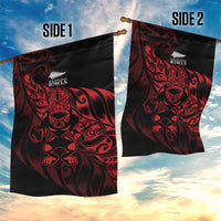 New Zealand Lawn Bowls Garden Flag Red Maori Warrior Tribal Silver Fern LT9 - Polynesian Pride