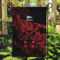 New Zealand Lawn Bowls Garden Flag Red Maori Warrior Tribal Silver Fern LT9 Garden Flag Red - Polynesian Pride
