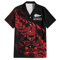 New Zealand Lawn Bowls Custom Hawaiian Shirt Red Maori Warrior Tribal Silver Fern LT9 Red - Polynesian Pride