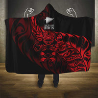 New Zealand Lawn Bowls Hooded Blanket Red Maori Warrior Tribal Silver Fern LT9 - Polynesian Pride