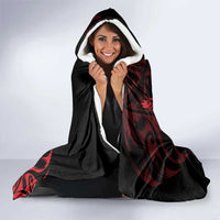 New Zealand Lawn Bowls Hooded Blanket Red Maori Warrior Tribal Silver Fern LT9 - Polynesian Pride
