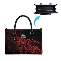 New Zealand Lawn Bowls Leather Bag Red Maori Warrior Tribal Silver Fern - Polynesian Pride