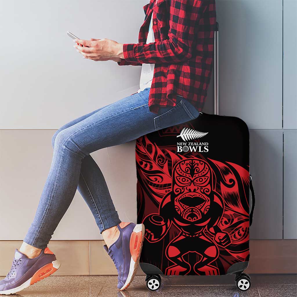 New Zealand Lawn Bowls Luggage Cover Red Maori Warrior Tribal Silver Fern LT9 - Polynesian Pride