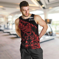 New Zealand Lawn Bowls Custom Men Tank Top Red Maori Warrior Tribal Silver Fern LT9 Red - Polynesian Pride