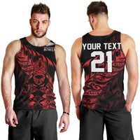 New Zealand Lawn Bowls Custom Men Tank Top Red Maori Warrior Tribal Silver Fern LT9 - Polynesian Pride