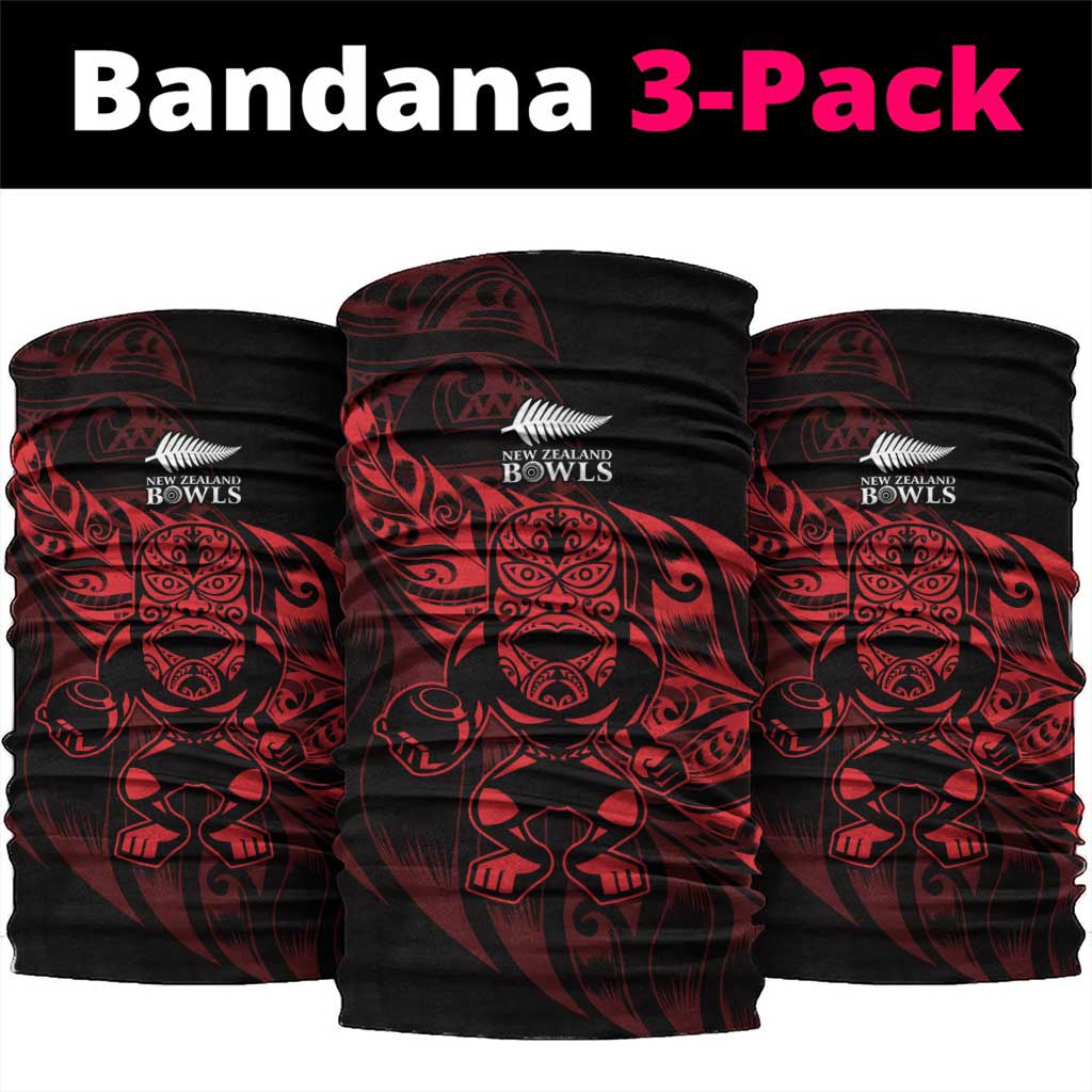 New Zealand Lawn Bowls Neck Gaiter Red Maori Warrior Tribal Silver Fern LT9 package One Size: 25*50cm Red - Polynesian Pride