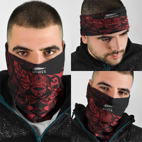 New Zealand Lawn Bowls Neck Gaiter Red Maori Warrior Tribal Silver Fern LT9 - Polynesian Pride