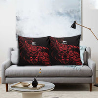 New Zealand Lawn Bowls Pillow Cover Red Maori Warrior Tribal Silver Fern LT9 - Polynesian Pride