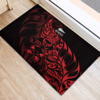 New Zealand Lawn Bowls Rubber Doormat Red Maori Warrior Tribal Silver Fern LT9 - Polynesian Pride