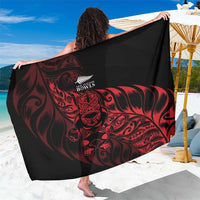 New Zealand Lawn Bowls Sarong Red Maori Warrior Tribal Silver Fern LT9 One Size 44 x 66 inches Red - Polynesian Pride