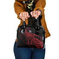 New Zealand Lawn Bowls Shoulder Handbag Red Maori Warrior Tribal Silver Fern LT9 One Size Red - Polynesian Pride