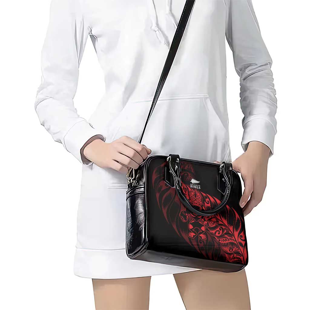 New Zealand Lawn Bowls Shoulder Handbag Red Maori Warrior Tribal Silver Fern LT9 - Polynesian Pride