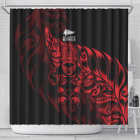 New Zealand Lawn Bowls Shower Curtain Red Maori Warrior Tribal Silver Fern LT9 - Polynesian Pride