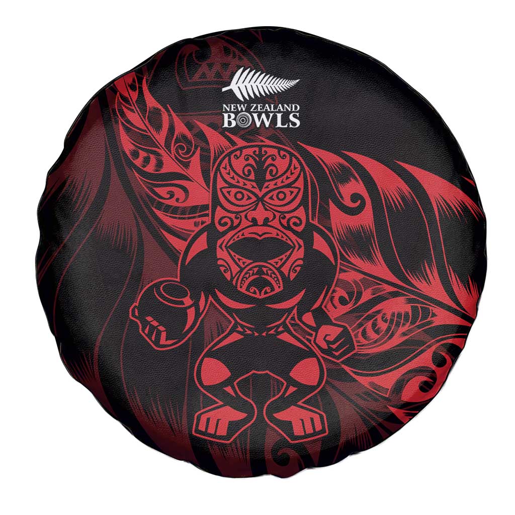 New Zealand Lawn Bowls Spare Tire Cover Red Maori Warrior Tribal Silver Fern LT9 - Polynesian Pride