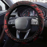 New Zealand Lawn Bowls Steering Wheel Cover Red Maori Warrior Tribal Silver Fern LT9 - Polynesian Pride
