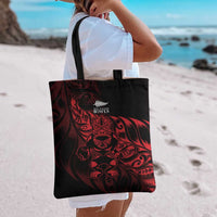 New Zealand Lawn Bowls Tote Bag Red Maori Warrior Tribal Silver Fern LT9 - Polynesian Pride
