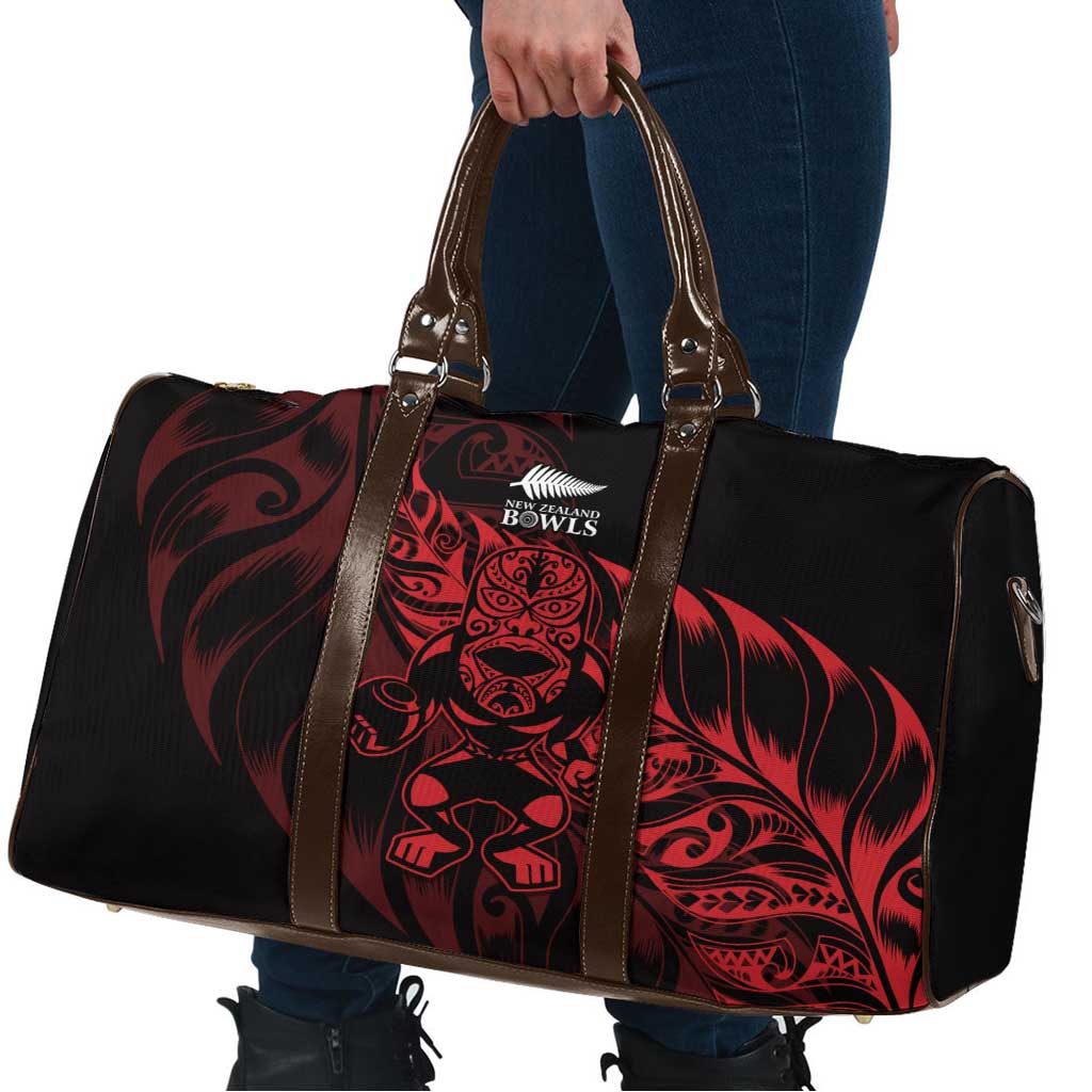New Zealand Lawn Bowls Travel Bag Red Maori Warrior Tribal Silver Fern LT9 - Polynesian Pride