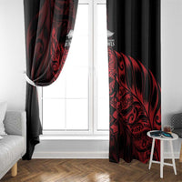 New Zealand Lawn Bowls Window Curtain Red Maori Warrior Tribal Silver Fern LT9 - Polynesian Pride