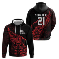 New Zealand Lawn Bowls Custom Zip Hoodie Red Maori Warrior Tribal Silver Fern LT9 - Polynesian Pride