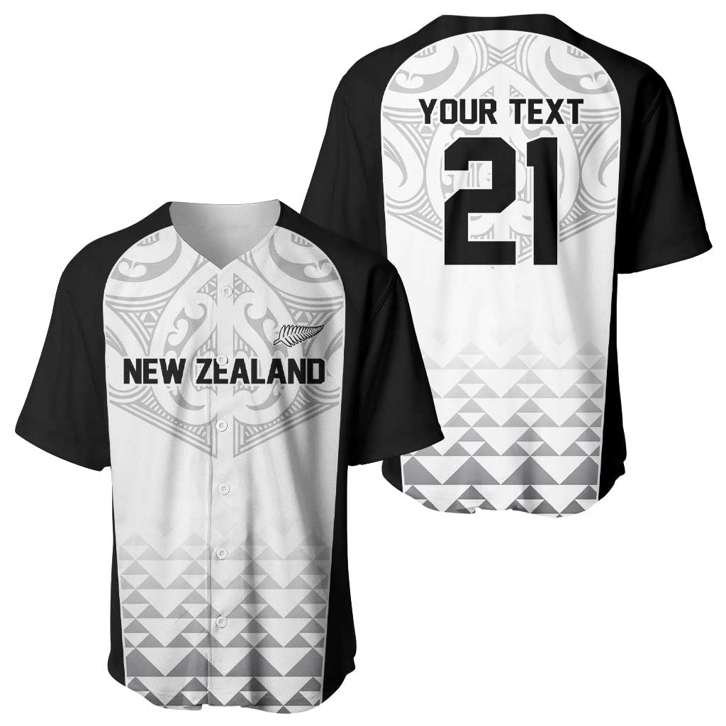 World Football 2026 New Zealand Custom Baseball Jersey All White Fern Maori Tribal LT9 - Polynesian Pride