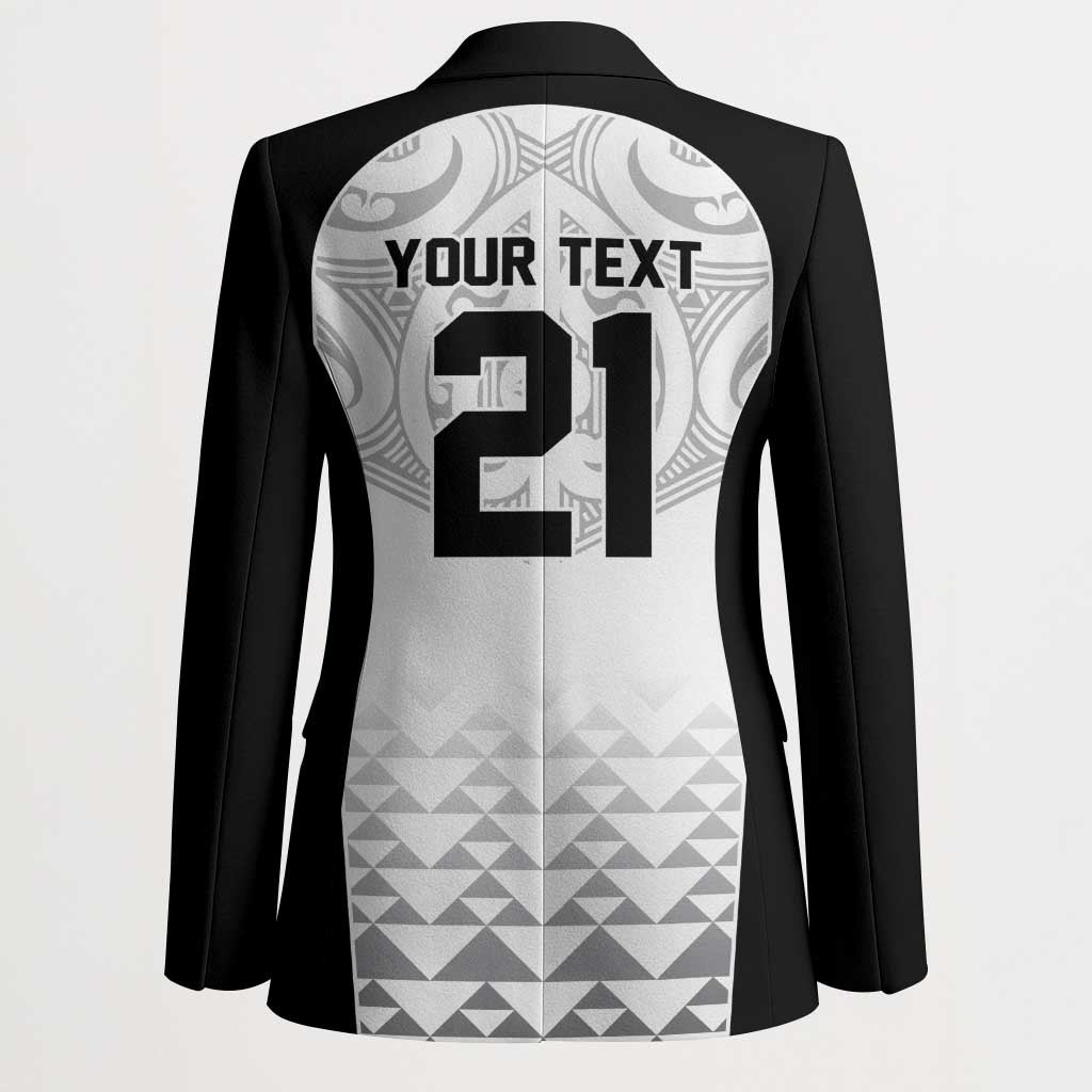 World Football 2026 New Zealand Custom Blazer All White Fern Maori Tribal LT9 - Polynesian Pride
