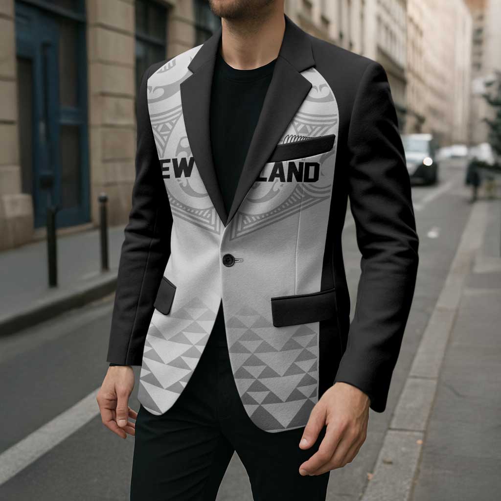 World Football 2026 New Zealand Custom Blazer All White Fern Maori Tribal LT9 - Polynesian Pride