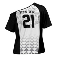 World Football 2026 New Zealand Custom Cross Shoulder Shirt All White Fern Maori Tribal LT9 - Polynesian Pride