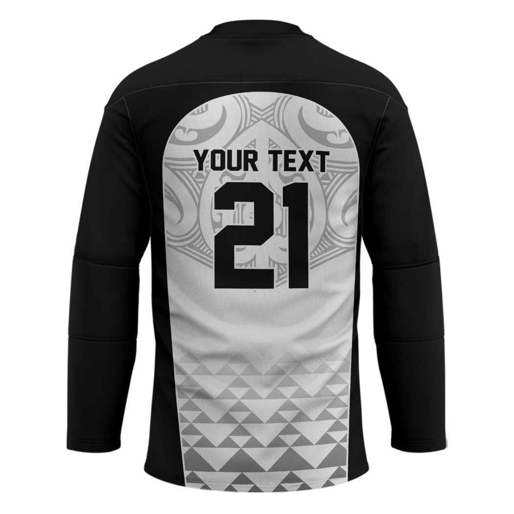 World Football 2026 New Zealand Custom Hockey Jersey All White Fern Maori Tribal LT9 - Polynesian Pride