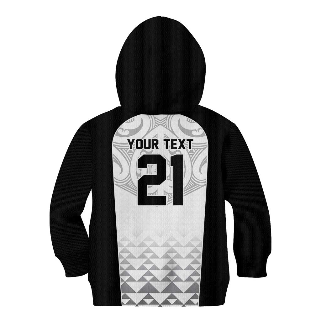 World Football 2026 New Zealand Custom Kid Hoodie All White Fern Maori Tribal LT9 - Polynesian Pride