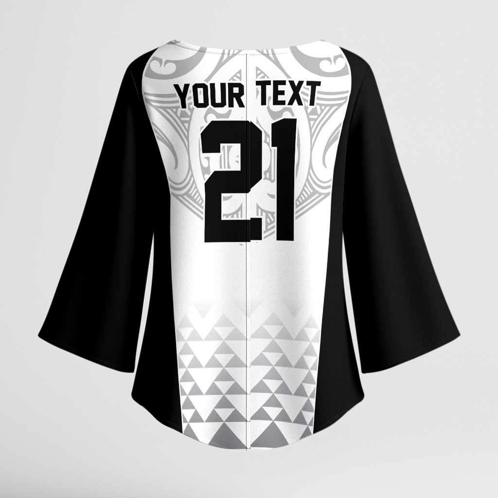 World Football 2026 New Zealand Custom Kimono Sleeve Blouse All White Fern Maori Tribal LT9 - Polynesian Pride