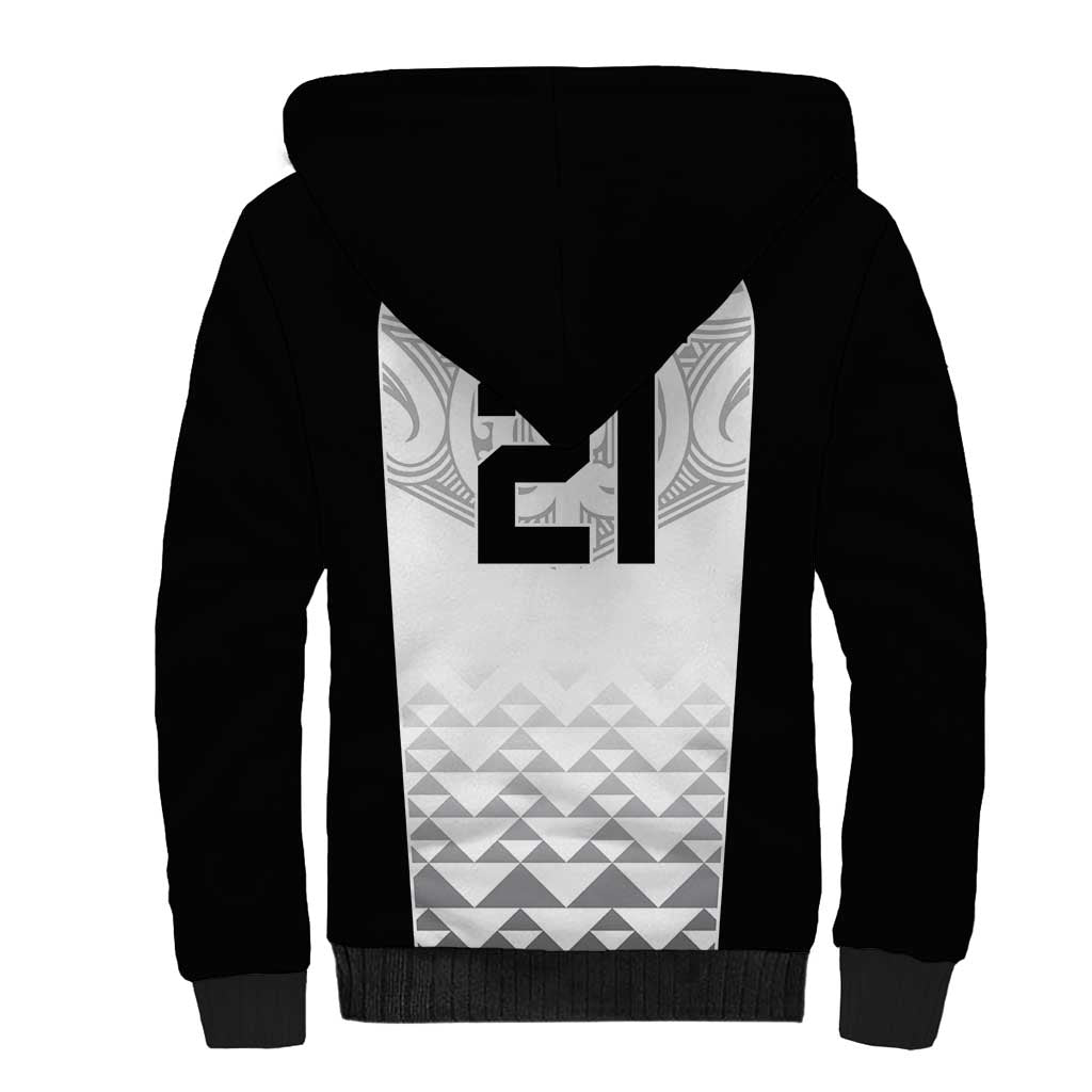 World Football 2026 New Zealand Custom Sherpa Hoodie All White Fern Maori Tribal LT9 - Polynesian Pride
