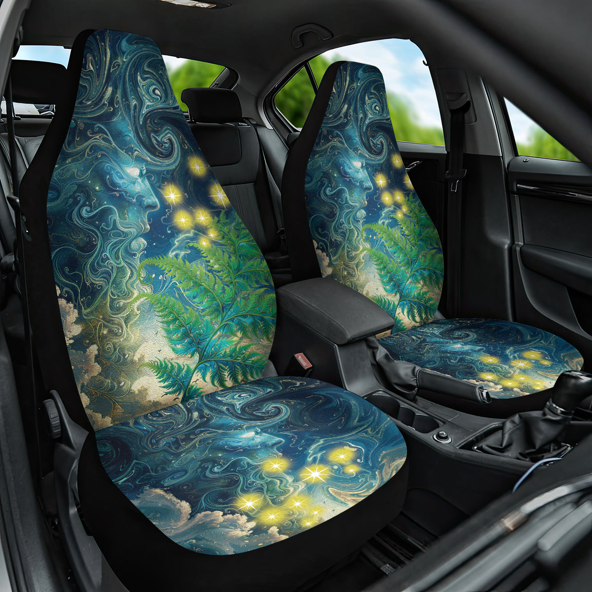 New Zealand Matariki Waipuna-a-rangi Car Seat Cover He Roimata o Rangi LT9 One Size Black - Polynesian Pride