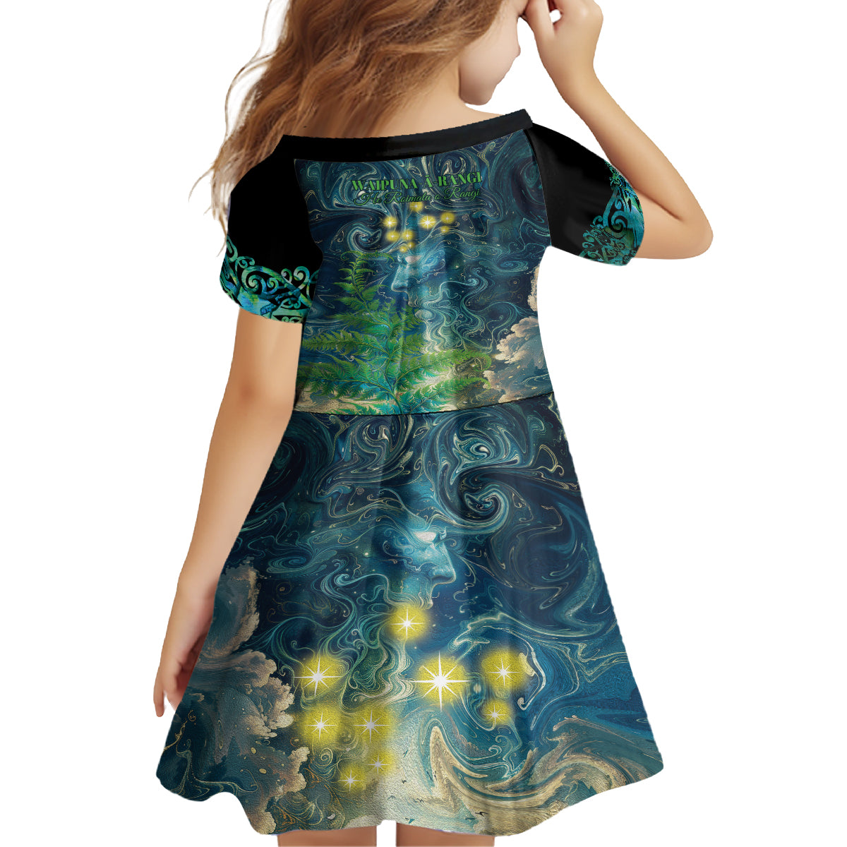 New Zealand Matariki Waipuna-a-rangi Family Matching Tank Maxi Dress and Hawaiian Shirt He Roimata o Rangi LT9 - Polynesian Pride