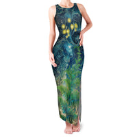 New Zealand Matariki Waipuna-a-rangi Family Matching Tank Maxi Dress and Hawaiian Shirt He Roimata o Rangi LT9 Mom's Dress Black - Polynesian Pride