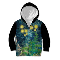 New Zealand Matariki Waipuna-a-rangi Kid Hoodie He Roimata o Rangi LT9 Zip Hoodie Black - Polynesian Pride