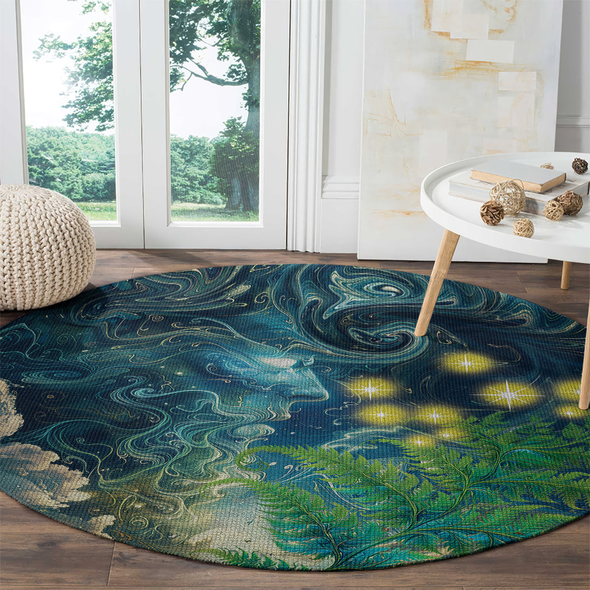 New Zealand Matariki Waipuna-a-rangi Round Carpet He Roimata o Rangi LT9 - Polynesian Pride