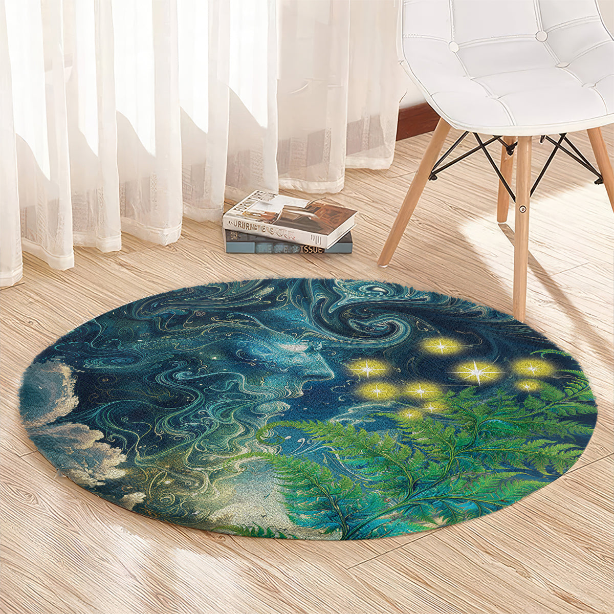 New Zealand Matariki Waipuna-a-rangi Round Carpet He Roimata o Rangi LT9 - Polynesian Pride