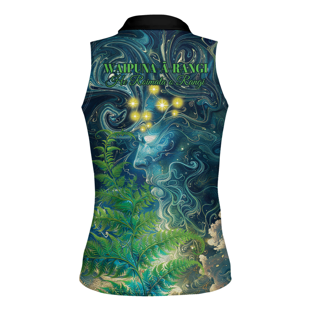 New Zealand Matariki Waipuna-a-rangi Women Sleeveless Polo Shirt He Roimata o Rangi LT9 - Polynesian Pride