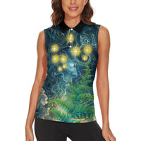 New Zealand Matariki Waipuna-a-rangi Women Sleeveless Polo Shirt He Roimata o Rangi LT9 - Polynesian Pride