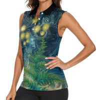 New Zealand Matariki Waipuna-a-rangi Women Sleeveless Polo Shirt He Roimata o Rangi LT9 - Polynesian Pride